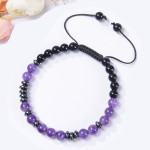 Letter Woven Natural Amethyst Bracelet