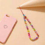 Bohemian Rainbow Polymer Clay Pearl Glass Beaded Phone Chain