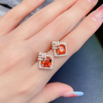 S925 Silver Jewelry Garnet Stud Earrings