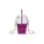 Creative Laser Contrast Transparent Straw Coke Bottle Bag