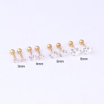 Cross-border Popular Heart-shaped Zircon Ear Bone Stud Earrings European And American Creative Stainless Steel Pierced Earrings European And American Foreign Trade Jewelry