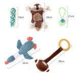 Pet Dog Cotton Rope Bite Resistant Plush Teeth Cleaning Toy Set