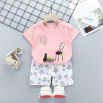 Summer Cotton Children's Short-sleeved Shorts Suit