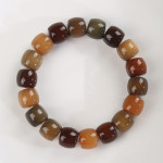 Natural Weathering White Jade Bodhi Root Straight Cut Bracelet