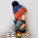 Children's Hat Baby Wool Earmuffs Hat Scarf Suit