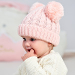 Solid Color Twisted Woolen Yarn Double Ball Children's Hat