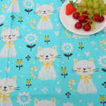 Cat Head Printing Handmade Linseed Cotton DIY Tablecloth Door Curtain Pillow Background Fabric