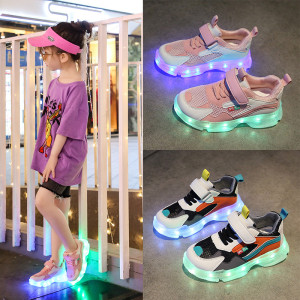 Boys And Girls Shoes, Children's Sports Shoes, Breathable Boys And Girls Children's Shoes, Mesh Shoes With Lights