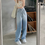 Gradient Loose High Waist Slim Wide Leg Pants