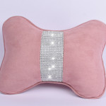 Diamond-Studded Car HeadresNeck Pillow Waist Support Car Interior With Drill Headrest Waist Support Car Supplies Deerskin Velvet Rhinestones