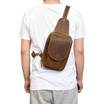 Men's Leather Chest Sports Shoulder Messenger Bag