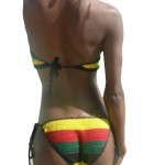 Colorful retro bikini without underwire