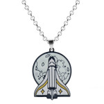 Necklace Rocket Ship Brooch Badge