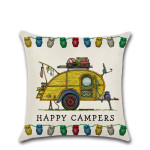 New Cartoon Camper RV Dining Car Series Linen Pillow Case