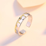 Couple Ring S925 Sterling Silver Pair Ring Color Separation Bee Ring