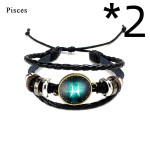 Twelve constellation glass piece couple bracelet