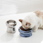 Electroplated Ceramic Cat Bowl Is Tip Proof