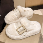 Women's Thick Bottom Plush Plush Slippers Outerwear