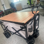 Wooden Grain Trolley Folding Table