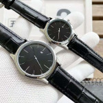 Lovers Watch Belt Steel Belt European And American Simple Two-handed Half-dial Quartz