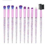 Transparent Starry Sky Plastic Handle Makeup Brush Set