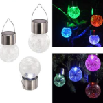 Solar cracked glass pendant light