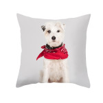 Pet Printing Christmas Peach Skin Fabric Pillow Cover