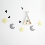 Star Moon Hanging Ornament Children's Room Crib 5 Star Decorations