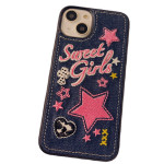 Denim Embroidered Star Phone Case