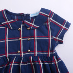 Girls' Little Girl Doll Collar Casual Plaid Short Sleeve Dress