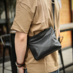 Leather Shoulder Bag Horizontal Zipper Casual