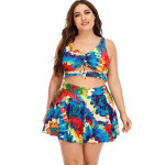 Hollow Cover Belly Conservative Skirt Style Split Swimsuit