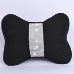 Diamond-Studded Car HeadresNeck Pillow Waist Support Car Interior With Drill Headrest Waist Support Car Supplies Deerskin Velvet Rhinestones