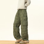 Winter New Fleece-lined Thickened Work Clothes Pants Warm Loose Casual Trousers