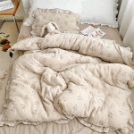 Class A Pure Cotton Gauze Double-layer Lace Retro Style Rabbit Quilt Cover