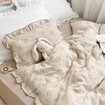 Class A Pure Cotton Gauze Double-layer Lace Retro Style Rabbit Quilt Cover