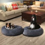 Donut Mand Dog Accessories For Large Dogs Cat's House Plush Pet Bed For Dog XXL Round Mat For Small Medium Animal Calming 40cm-120cm