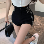 Women's Summer Loose Lace Up Bud Denim Shorts