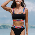 Split Solid Color Bikini Two-piece Set