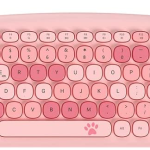 Wireless Cute Computer Bluetooth Keyboard With Typewriter Round Keycap For PC