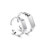 Men's And Women's Fashion All-matching Geometry Rectangle Couple Rings