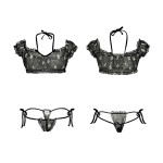 Mesh Petals Underwear Tube Top Panties Set