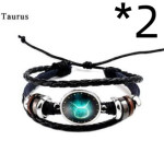 Twelve constellation glass piece couple bracelet