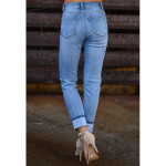 Ladies Washed Shredded Slim Fit Stretch Jeans