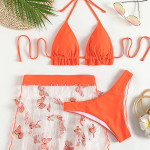 Push Up Korean Style Three Piece Split Swimsuit Bikini