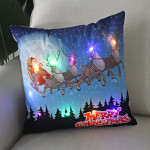 New Christmas Cushion Cover 45x45 Led Light Christmas Decorations For Home Santa Claus Printed Christmas Pillow Case