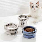 Electroplated Ceramic Cat Bowl Is Tip Proof