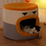 Winter Warm Cartoon Semi-enclosed Cat House Four Seasons