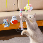 Cartoon Hanging Door Elastic Rope Self-healing Swing Funny Cat Stick