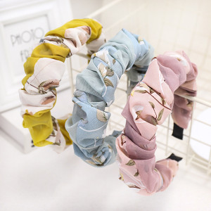 Sweet Girl Fashion Simple Pleated Chiffon Hair Band